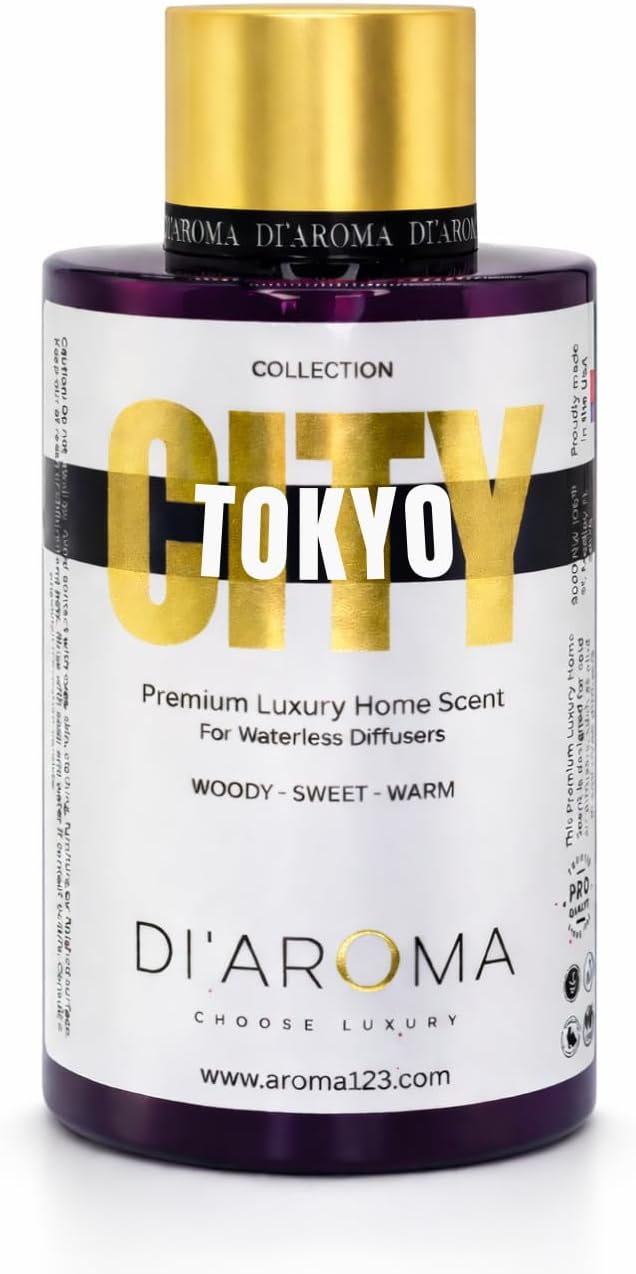 Di'Aroma Tokyo Aroma Oil Blend 120ml – Premium Diffuser Oil for Home, Waterless & Essential Oil Diffusers, Long Lasting Home Fragrance, City Collection, Made in USA (120ml, Tokyo)