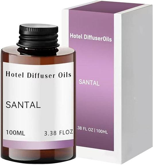 Miami Aroma Oil Refill Scent for Oil Diffusers - Creamy, Cashmere, Sandalwood, Musk Scents - Luxurious Relaxing Aromatherapy Diffuser Fragrance 100ml, 3.38 oz (Santal)