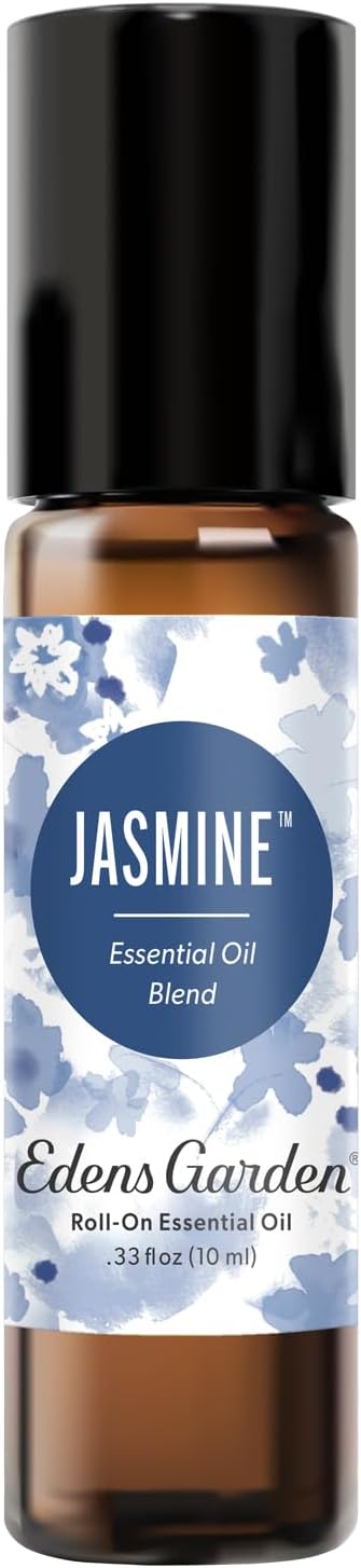 Edens Garden Jasmine Essential Oil Roll-On – Pre-Diluted Floral Blend, 100% Pure Aromatherapy & Natural Perfume, Calming Skin Safe Travel Roll-On, 10 ml (.33 fl oz)
