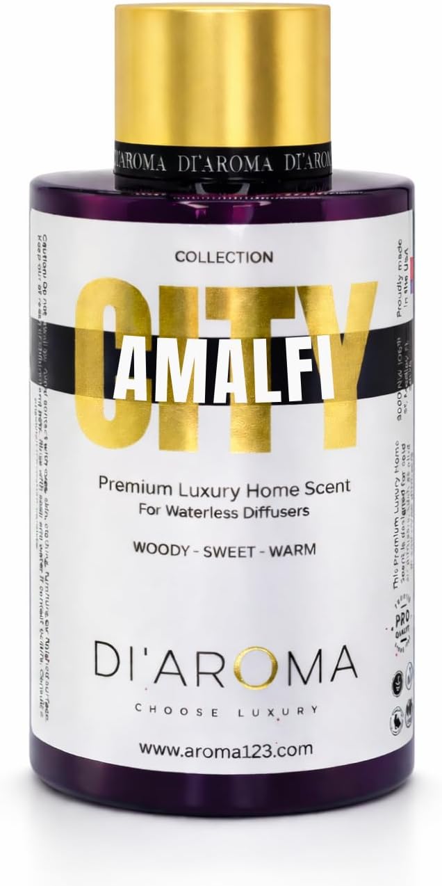 Di'Aroma Amalfi Aroma Oil Blend 120ml – Premium Diffuser Oil for Home, Waterless & Essential Oil Diffusers, Long Lasting Home Fragrance, City Collection, Made in USA (120ml, Amalfi)