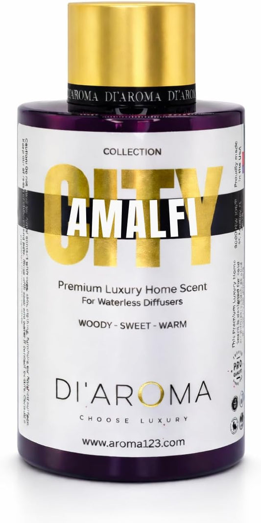 Di'Aroma Amalfi Aroma Oil Blend 120ml – Premium Diffuser Oil for Home, Waterless & Essential Oil Diffusers, Long Lasting Home Fragrance, City Collection, Made in USA (120ml, Amalfi)