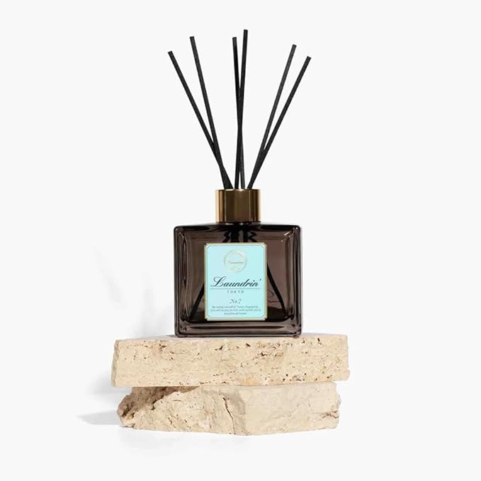 Laundrin Room Diffuser for Home - Scent Diffuser Room Freshener and Shelf Decor - Elegant Home Fragrance, Ideal Reed Diffusers for Office, and Living Area - 80ml, No. 7