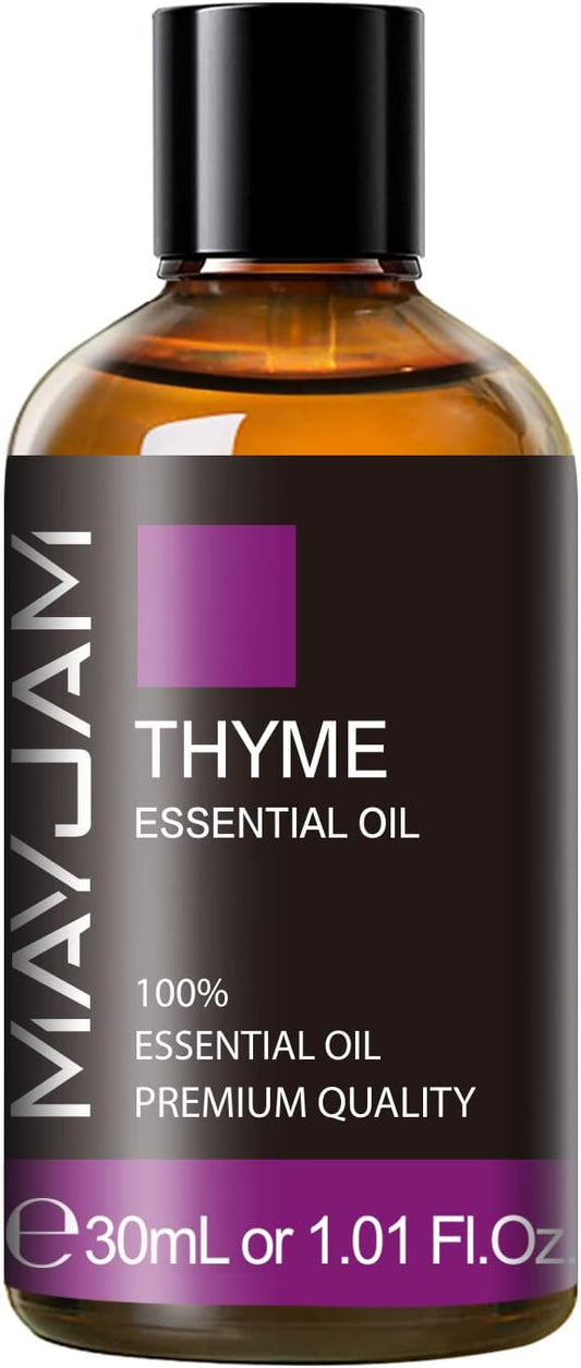 MAYJAM Thyme Essential Oil 30ML, Pure Essential Oils for Massage, Diffusers, Thyme Oil for Soap Candle Making (1.01FL.OZ Bottle)