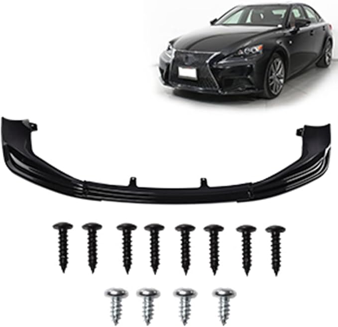 SCITOO Front Lip Spoiler Fits for 2014-2016 for Lexus IS250 IS350 F-Sport PP Glossy Carbon Look Front Bumper Lip