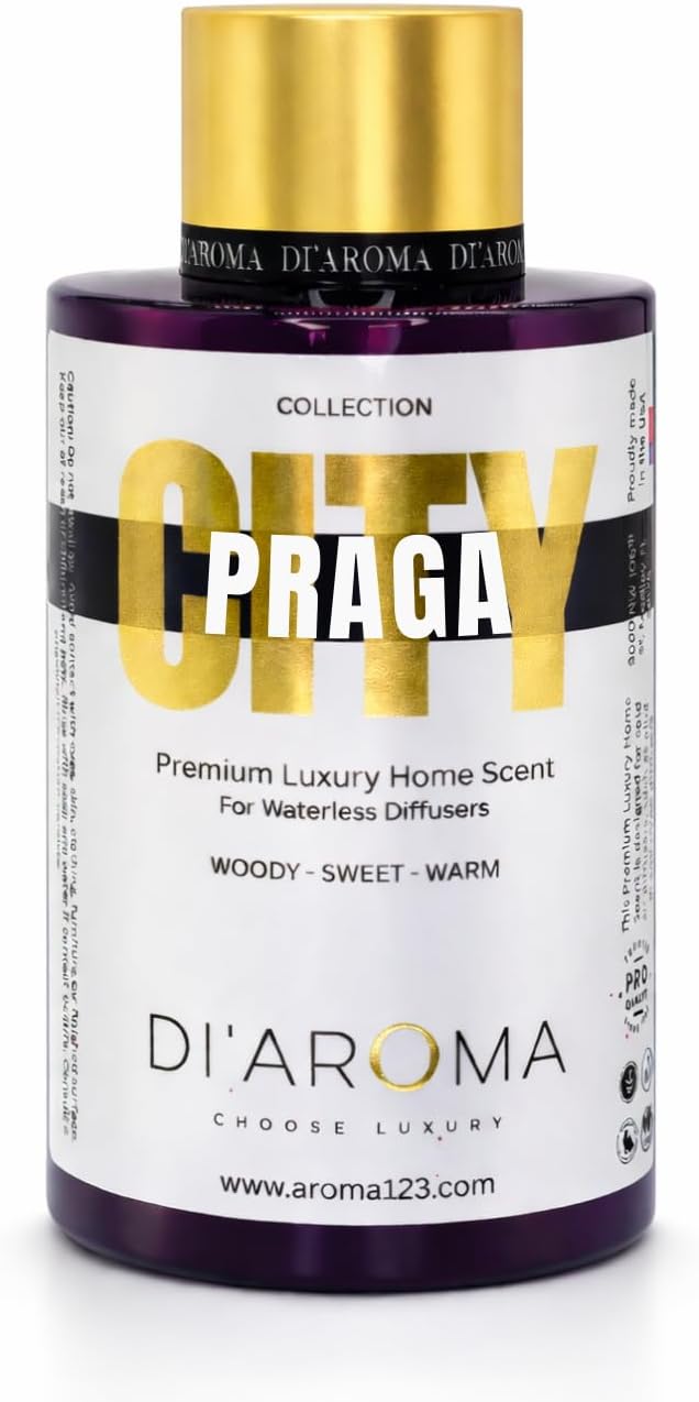 Di'Aroma Praga Aroma Oil Blend 120ml – Premium Diffuser Oil for Home, Waterless & Essential Oil Diffusers, Long Lasting Home Fragrance, City Collection, Made in USA (120ml, Praga)