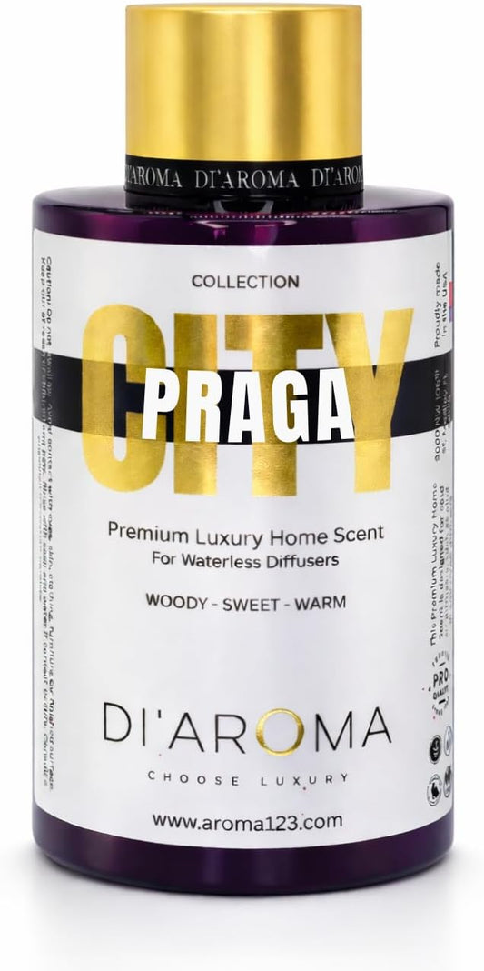 Di'Aroma Praga Aroma Oil Blend 120ml – Premium Diffuser Oil for Home, Waterless & Essential Oil Diffusers, Long Lasting Home Fragrance, City Collection, Made in USA (120ml, Praga)