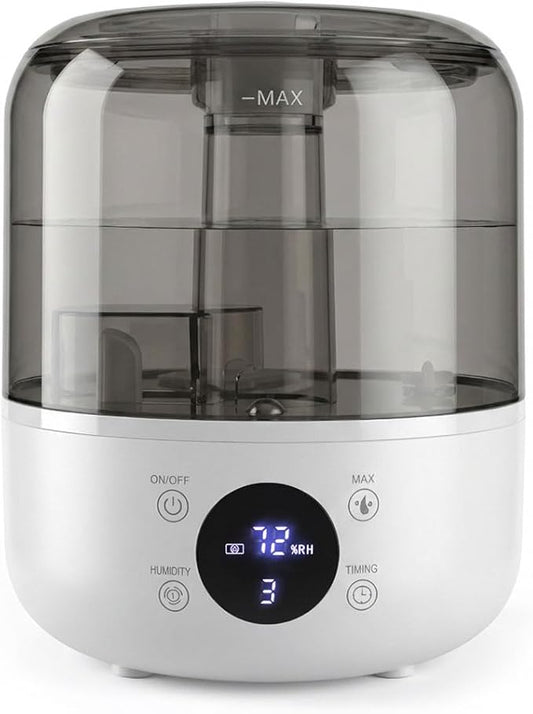 Humidifiers for Bedroom, 3L Top Fill 26H & Quiet Runtime for Large Room, Cool Mist Ultrasonic Humidifier with Humidity Sensor, Aroma Diffuser, Air Humidifier for Home, Baby, Nursery, Plants