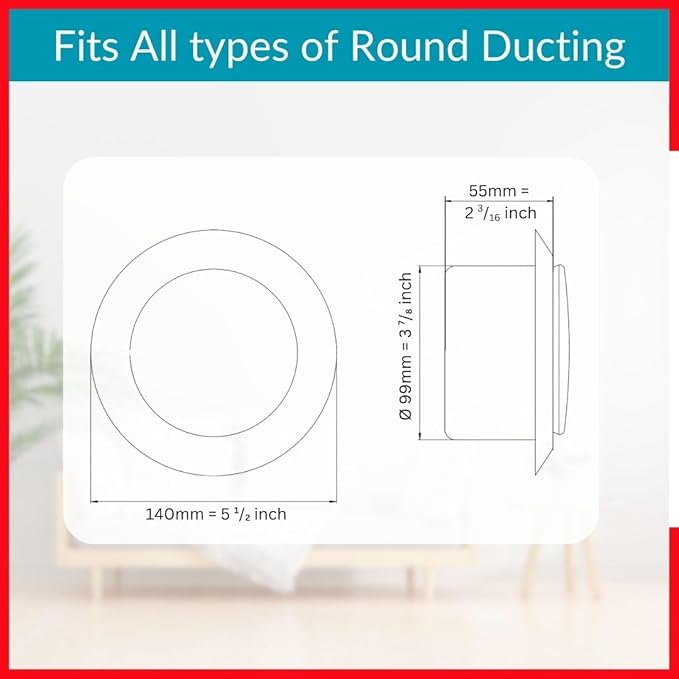 4 inch Black/Anthracite Metal Diffuser - Adjustable Vent for Wall - Ceiling Duct Cover - Supply Air Valve - Round Ventilation Covers for Bathroom Kitchen Garage