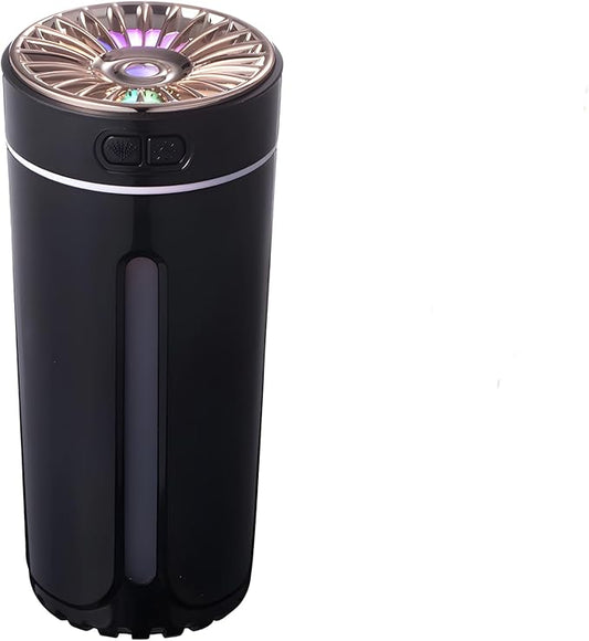 Portable Silent USB Car Diffuser with LED Light - Car Aromatherapy Diffusers for Essential Oils, USB-Powered with 7-LED Color Lights, for Car Room Home Office Bedroom (Black)