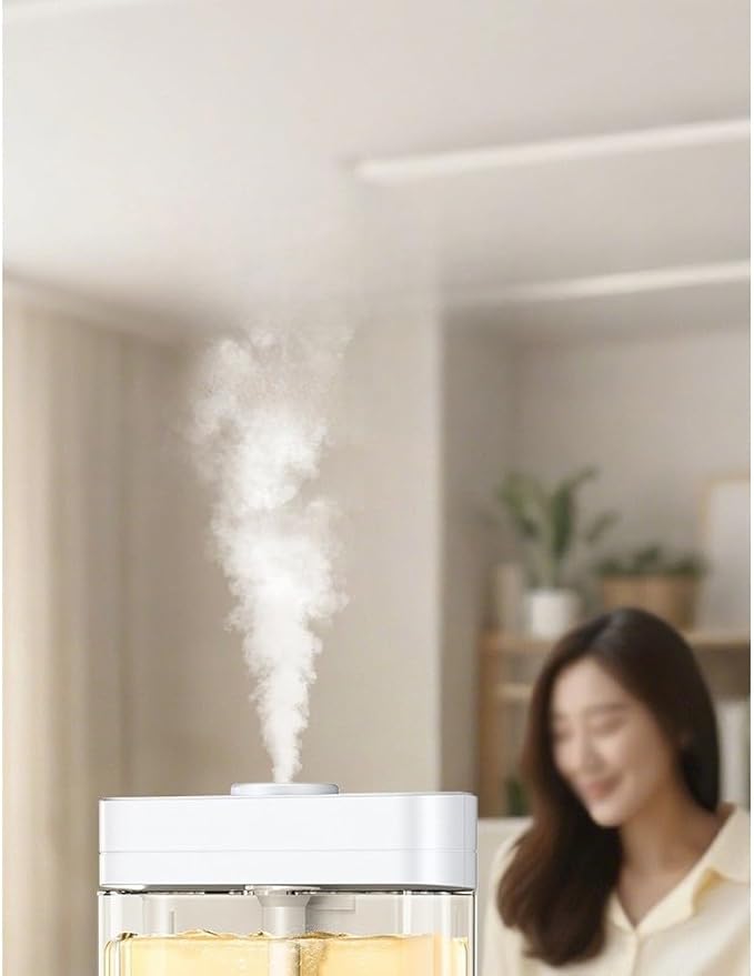 Cool Mist Humidifier with Top Fill and 360° Nozzle - Quiet Operation Aroma Diffuser White