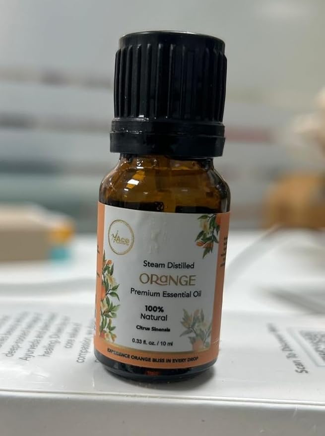 MyAce Orange Essential Oil – 100% Pure & Natural Cold-Pressed Sweet Orange Oil – 0.33 fl oz Amber Glass Bottle with Dropper – Aromatherapy, Diffuser, Candle & Soap Making, Skin & Hair Care
