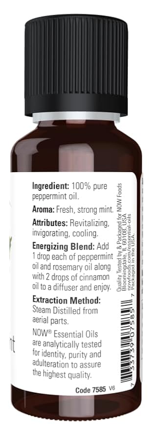 NOW Foods Essential Oils Peppermint, 2 fl oz (Pack of 2)