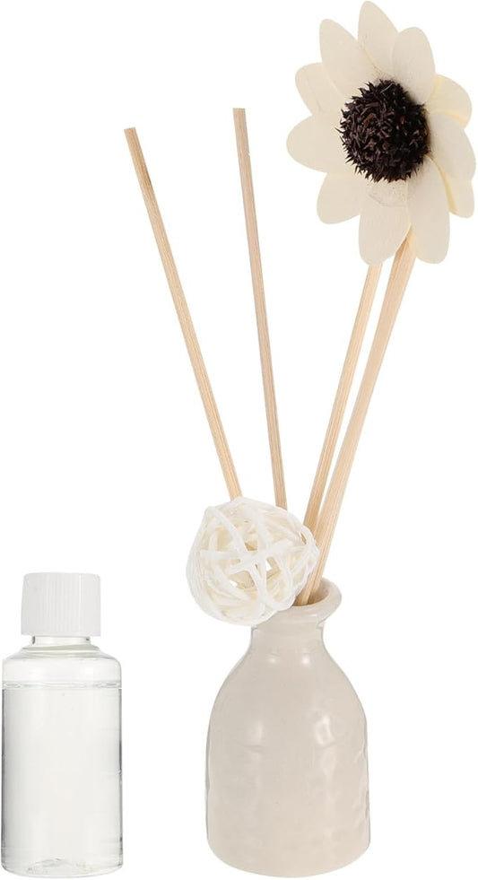 Rattan Reed Diffuser Set with Ceramic Vase and Lavender Essential Oil, Fireless Home Air Purification Aromatherapy for Bedroom and Toilet, Indoor Scented Oil Fragrance