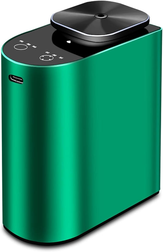 Waterless Essential Oil Diffuser，4000 mAh Large Battery, max 120ml Capacity, Suitable for Hotels, Large Rooms, Offices, bedrooms，Aluminum Alloy Desktop Scent Diffuser (Green)