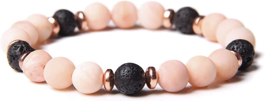 Handmade Aromatherapy Diffuser Natural Stone Bead Bracelet Lavender Essential Oil Anti Anxiety Stress Relief Stretchy Bracelet for Women Men Gift Yoga Meditation Jewelry