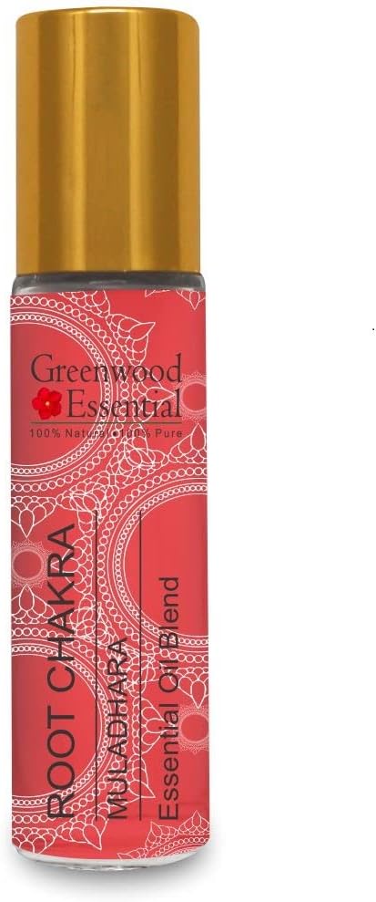 Greenwood Essential Root Chakra Oil (Muladhara) - Ideal for Meditation, Purification, Yoga, Chakra Alignment, Relaxation, Healing & Rituals, 8ml (0.27 oz)