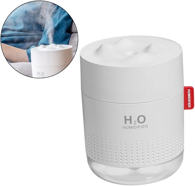 Snow Mountain Humidifier 500ml Large Capacity Night Light USB Powered Cool Mist Diffuser Quiet Desktop Humidifier for Home and Office