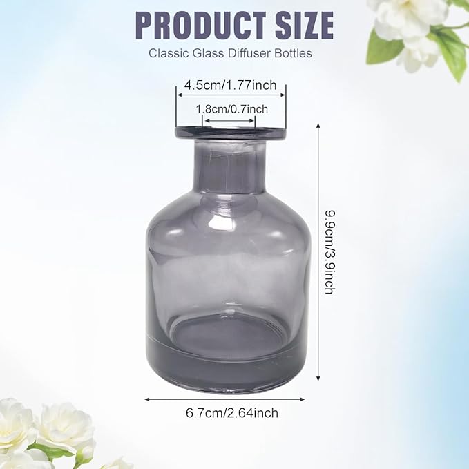 ericotry 1PCS 150ml/5oz Glass Diffuser Bottle Jars Pot Empty Refillable Exquisite Essential Oils Container for DIY Reed Diffuser Sticks Sets Crafts Decor Essential Oil Diffuser Gift