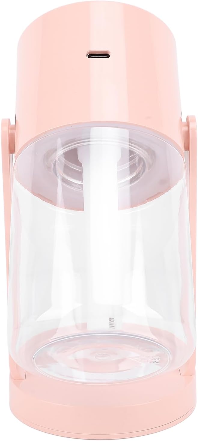 Small Cool Mist Humidifiers Low Noise with Night Light, Mini Desk Humidifier Shaking Head, Portable Humidifiers for Travel Car Office Home Indoor Bedroom, White Pink (Pinkish)