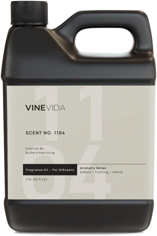 VINEVIDA [32 Fl Oz] Scent NO. 1104 Fragrance Oil For Cold Air Diffusers, Aromatic Notes of Buttercream frosting, creamy & Fresh bakery Essential Oils for Diffuser Oil Refill & Air Freshener Room Spray