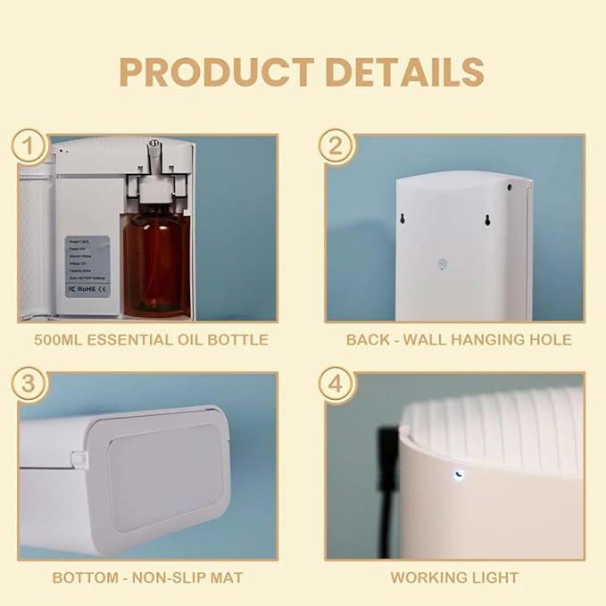 Smart Aroma Diffuser - 500ML High-Capacity Essential Oil Fragrance Dispenser with WiFi and Bluetooth Control