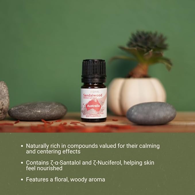 Sandalwood Essential Oil - Direct from Australian Oils of Nature - Steam Distilled - Aceite Esencial de Sándalo for Aromatherapy, Massage, Diffuser, DIY Candle and Soap Making - 2lbs