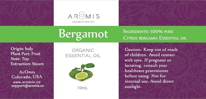ArOmis Italian Bergamot Essential Oil - 100% Pure Therapeutic Grade - Undiluted, Premium Oil - 150 Micron Filtered, Perfect for Aromatherapy Diffusers (10ml / .34 fl oz)