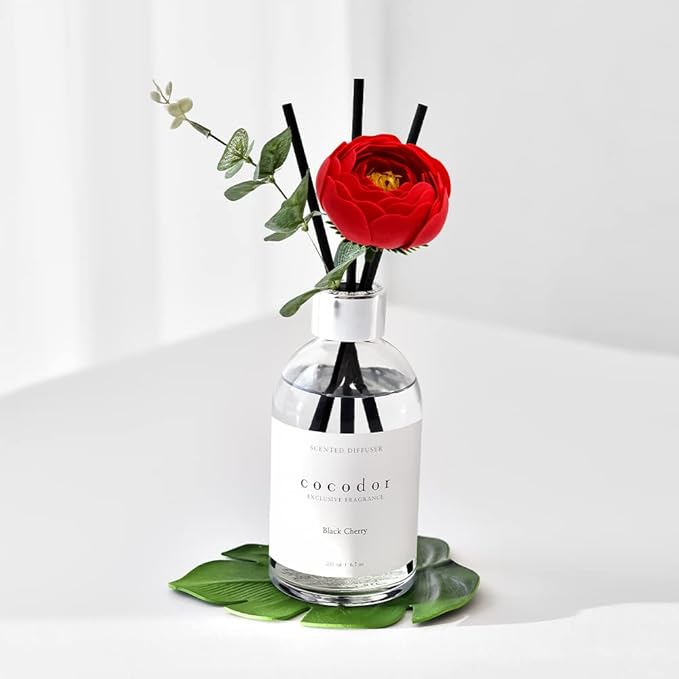 COCODOR White Label Camellia Diffuser/Black Cherry/6.7oz(200ml)/Home Decor & Office Decor, Fragrance and Gifts, Aromatherapy