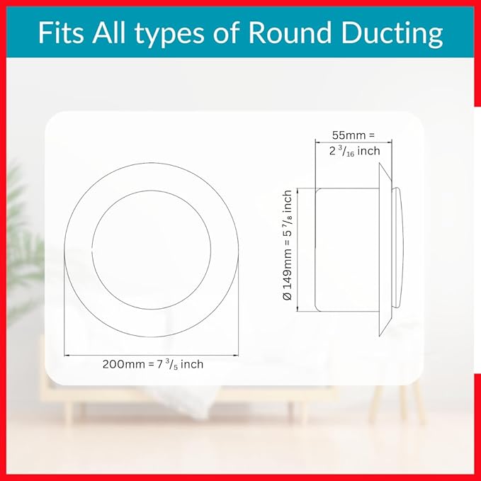 6 inch Stainless Steel Diffuser - Adjustable Vent for Wall - Ceiling Duct Cover - Exhaust Air Valve - Round Ventilation Covers for Bathroom Kitchen Garage
