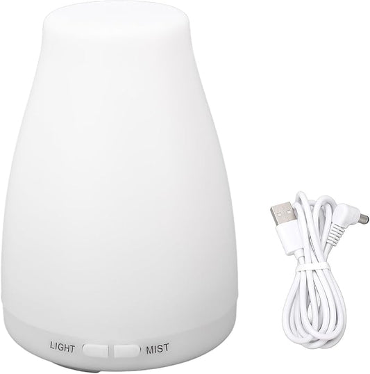 Yoidesu Mini Essential Oil Diffuser Wood Grain 100ml with Auto Spray Portable for Bedroom Office, Waterless Shut Off, Gift