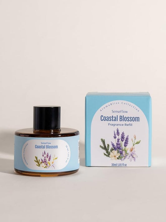 Essential Oil Refill 1.02oz/30ml - Free SF101 Waterless Aromatherapy Diffuser, Covers 1000 Sq Ft, 120-Day Natural Scent,Coastal Blossom