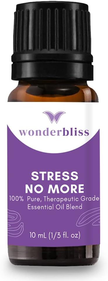 Stress NO More Stress Relief Essential Oil Blend for Diffuser - Calming, Improve Mood, Keep Focus - Aromatherapy Copaiba, Magnolia Flower (10ml)