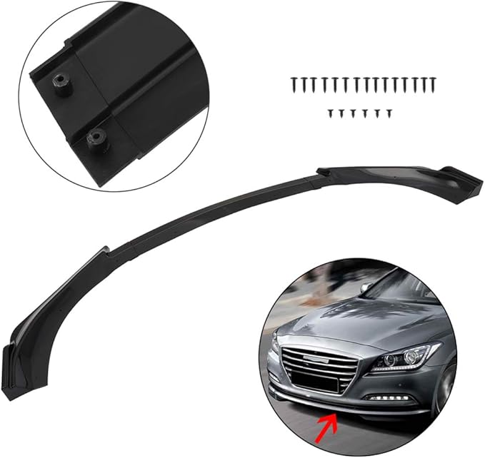 SCITOO Matte Black Front Lip Spoiler Body Kit Compatible with 2013-2016 for Hyundai for Genesis Coupe Front Bumper Lip Splitter Chin Exterior Diffuser