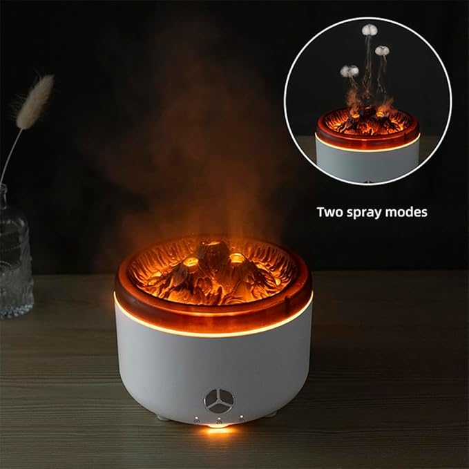 500ML Volcano Flame Diffuser,Essential Oil Diffusers for Home,Decorative Bedroom Aromatherapy Scent Air Diffuser Ultrasonic Aroma Defusers（Black）
