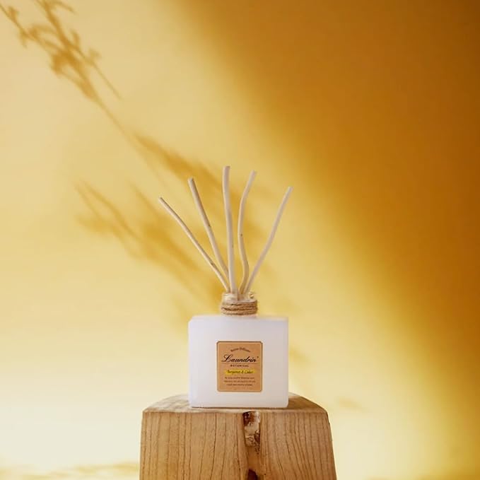Laundrin Botanical Room Diffuser for Home - Scent Diffuser for Freshener & Shelf Decor - Elegant Home Fragrance, Ideal Reed Diffusers, Office, Living Area - 80ml, Bergamot & Cedar
