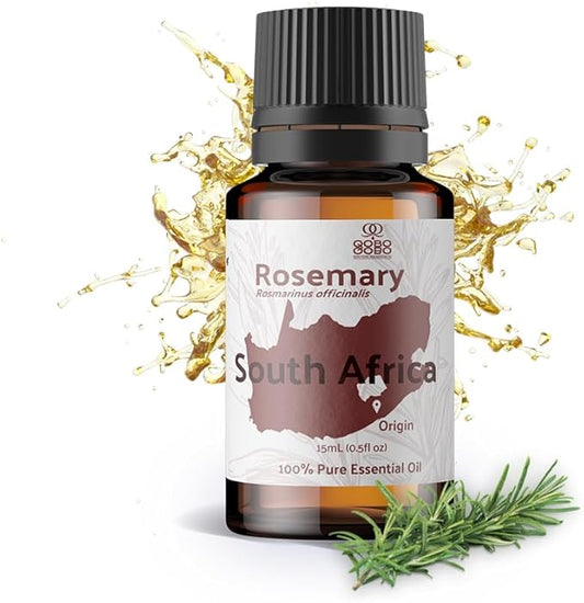 Rosemary Essential Oil - Direct from Qobo Qobo South Africa - Steam Distilled - Aceite Esencial de Romero for Aromatherapy, Massage, Diffuser, DIY Candle and Soap Making - 15ml