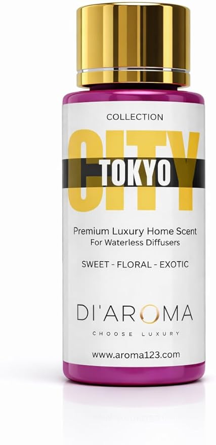 Di'Aroma Aroma Oil Blend Tokyo 60ml 2 Fl Oz – Premium Diffuser Oil for Home, Waterless & Essential Oil Diffusers, Long Lasting Home Fragrance, City Collection, Made in USA (2 Fl Oz, Tokyo)