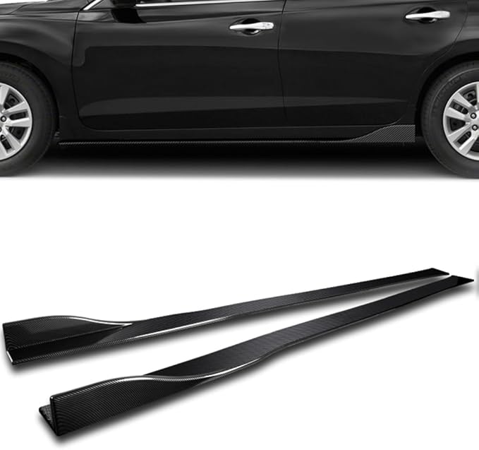 Q1-TECH, 9PCS Front Bumper Lip & Side Skirt Extensions Diffuser Compatible with 2012-2014 Ford Focus ST Hatchback Models, Front Bumper Lip Spoiler Air Chin Body Splitter ABS (Painted Carbon)
