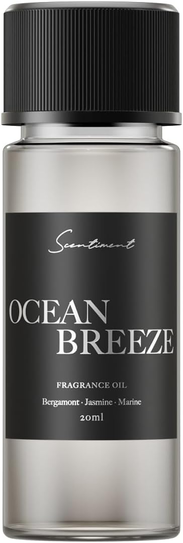 Scentiment Ocean Breeze Diffuser Oil – Bergamot, Lemon, Jasmine with Marine & Amber Scent for Diffusers, Fragrance Oil – 0.68 fl oz (20 mL)