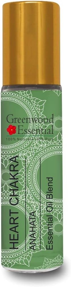 Greenwood Essential Heart Chakra (Anahata) Oil - Ideal for Meditation, Purification, Yoga, Chakra Alignment, Relaxation, Healing & Rituals, 8ml (0.27 oz)