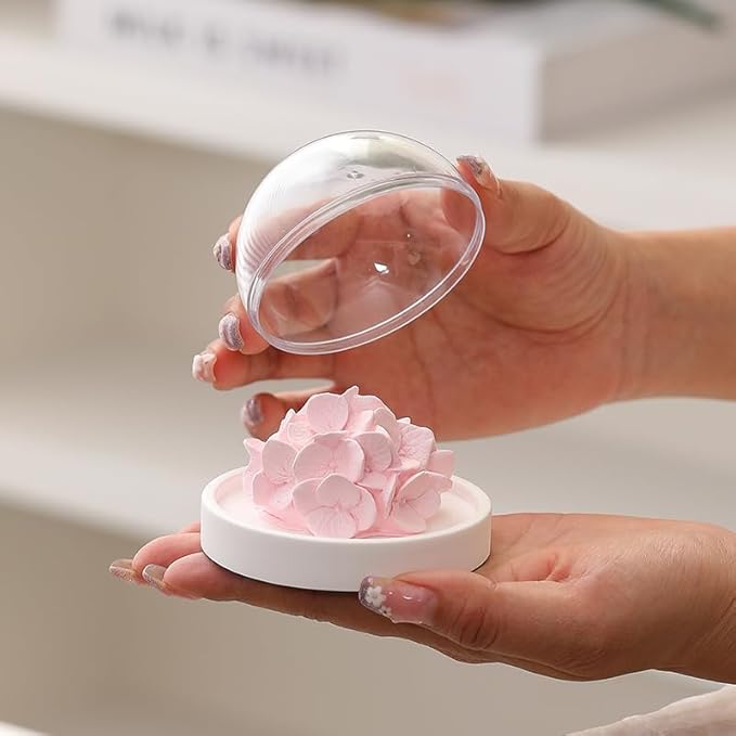 Essential Oil Passive Flower Diffuser -Non-Electric Peony Flower Porcelain Aromatherapy Diffusers for Small Mini Room, Desk Decorative, Bathroom (Pink, Hydrangea)