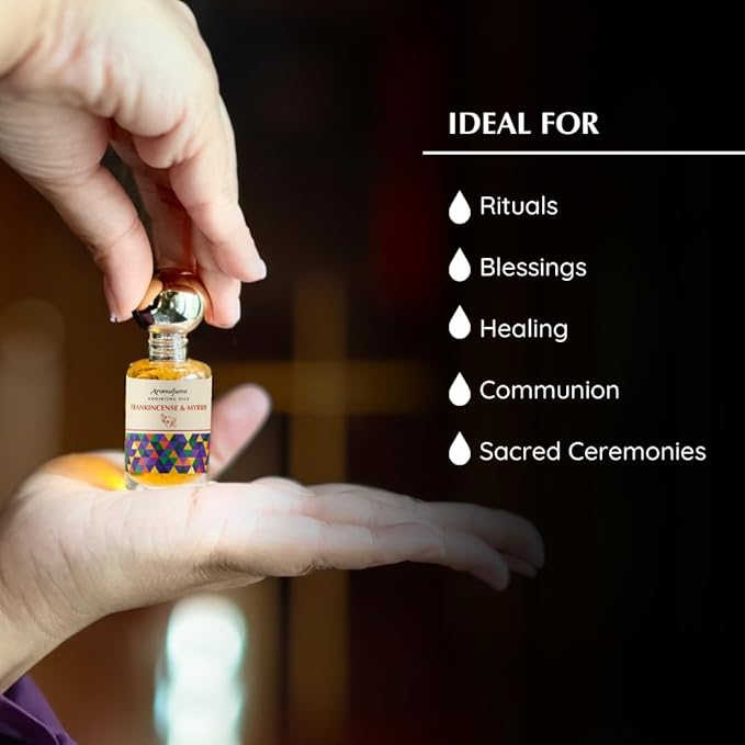 Frankincense & Myrrh Anointing Oil 9ml (0.3 fl oz.) | Blessings from The Holy Lands | Blessed from Jerusalem with Biblical Spices | Christian Gifts | Holy Oil for Prayer and Protection