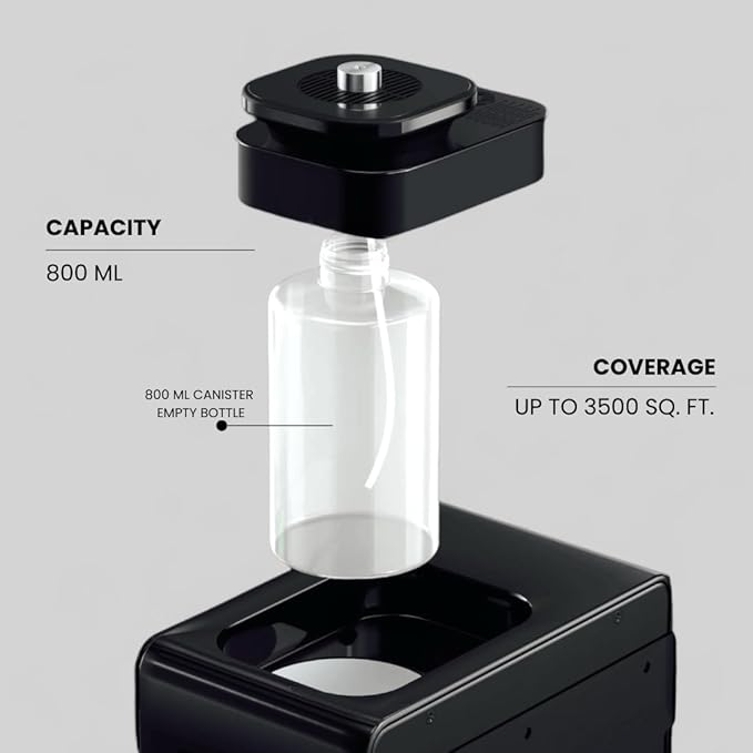 Aroma Scent Diffuser Bellagio - for Up to 3500sq ft HVAC System or Stand Alone - Fragrance Oil Hotel Diffuser Heatless, Waterless, Smart Timer, No Residue, Home Essential Oils Diffusers (Black)