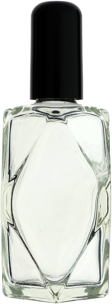 24-PIECE DIAMOND CUT 2 OZ 60ML EMPTY REFILLABLE CLEAR GLASS BOTTLES (Perfume, Essential Oils, Aromatherapy, Travel Kit)