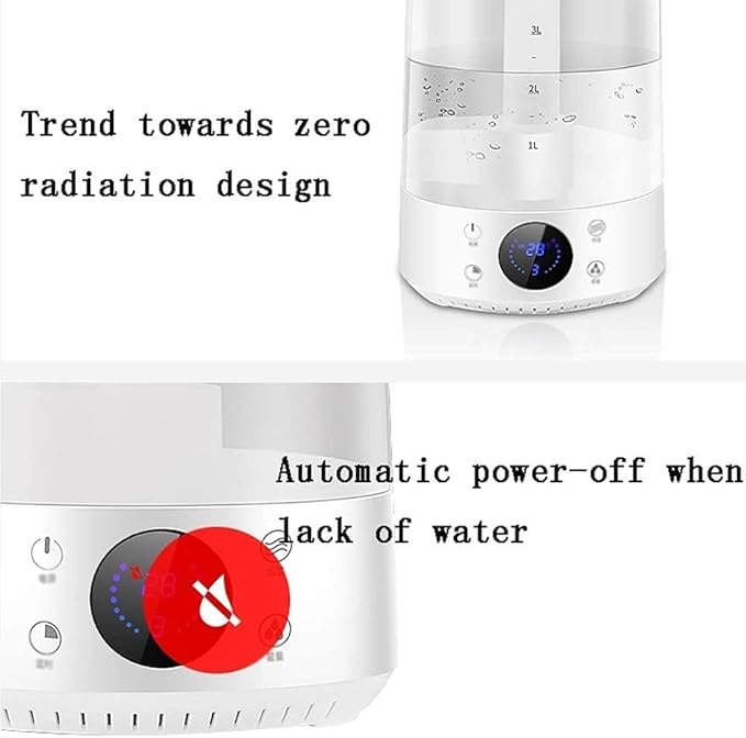 4L Humidifiers for Bedroom Large Room, Easy to Clean Humidifier Ultrasonic & Essential Oil Diffuser, Room Humidifier for Bedroom Baby Plant Cool Mist, Top Fill, Quiet, 360° Nozzle, Auto Off, Wh
