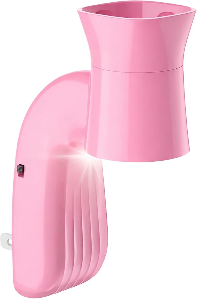 1 Pack Wall Fragrance Plug in with Night Light Compatible with Bath & Body Works Wallflowers, Plug in Aromatherapy Diffuser for Bedroom, Home Fragrance, Relaxing Atmosphere - Pink