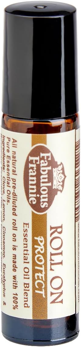 Fabulous Frannie Protect Pre-Diluted Essential Oil Blend Roll-On (Comparable to Young Living's Thieves Blend) Made with Cinnamon, Clove, Eucalyptus, Rosemary and Lemon 10ml