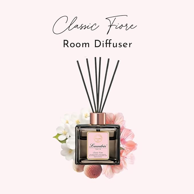 Laundrin Room Diffuser for Home - Scent Diffuser forHome, Room Freshener and Shelf Decor - Elegant HomeFragrance, Ideal Reed Diffusers for Home, Office, and LivingRoom - 80ml, Classic Fiore