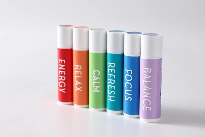 Aromatherapy Nasal Inhaler [Swiss Made] Organic Essential Oils Set Diffuser [ Portable Aromatherapy Stick] (1 Stick, Focus) (1 Fl Oz (Pack of 1), Energy)