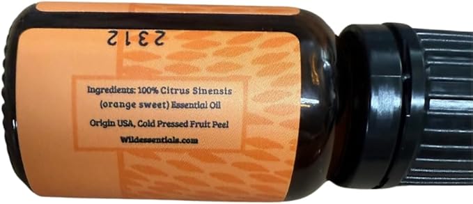 Wild Essentials Orange Sweet 100% Pure Essential Oil - 10ml, Therapeutic Grade, Made and Bottled in The USA